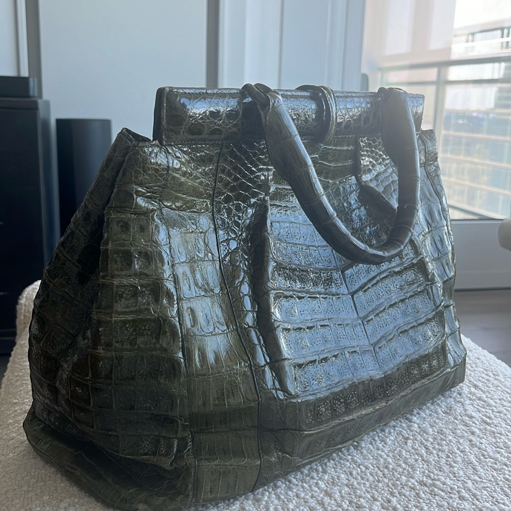 Nancy Gonzalez Green Crocodile handbag.